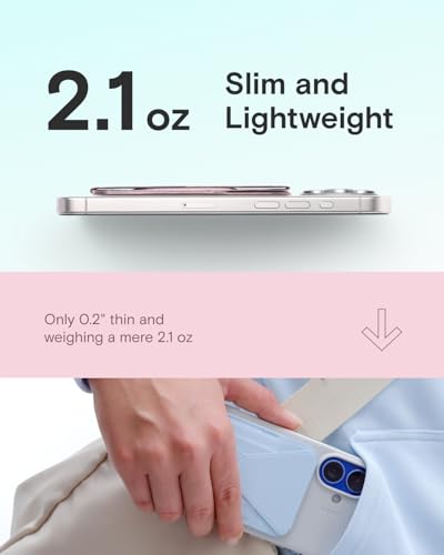 MOFT Magnetic Wallet Stand Compatible with iPhone 17/16/15/14/13/12 Series, Angle Adjustment & Magsafe Compatible MOVAS Phone Stand,Light Pink - color: Light Pink, size: Standard