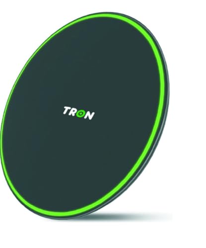 TRON Wireless Charger, TR2 Model, Fast Charging Pad, Black, Compatible with Smartphones, Universal Charging for Mobile Devices