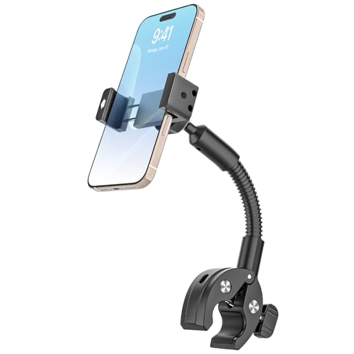 Metal Gooseneck Bike Phone Mount for Handlebar Fit 4.7-7" Smartphone