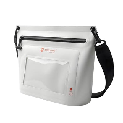 IPX7 Waterproof Bag with Touchscreen Phone Pocket,Floating Airtight Shoulder Bag for Swimming,Rafting,Cycling,Hiking - color: white