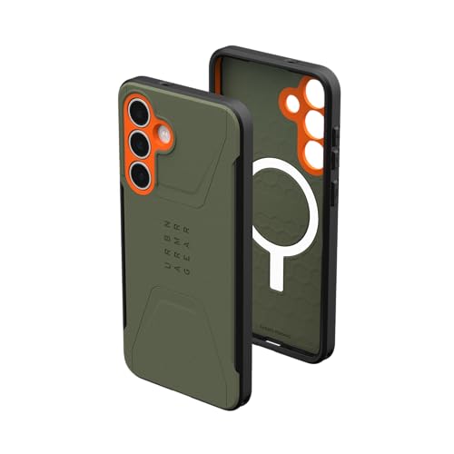 URBAN ARMOR GEAR UAG Designed for Samsung Galaxy S25 FE Case Civilian - Magnetic Charging Compatible Rugged Military Grade MIL-STD Protective Cover, Olive Drab - color: Civilian - Olive Drab