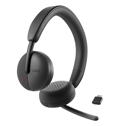 Dell WL3024 Wireless Headset - Leatherette Headband, Built-in AI-Based Noise Cancellation Microphone, Boom mic - Black