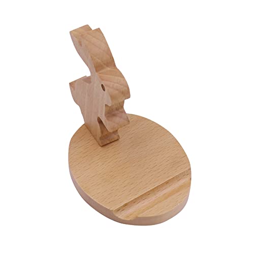 Cute Bunny Cellphone Stand Holder Wooden Smartphone Desk Holder for All Mobile Phones Animal Phone Stand Desk Ornament - color: Bunny B