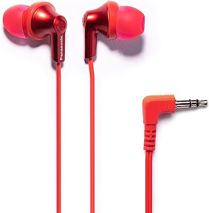 Panasonic Ergofit in-Ear Earbud Headphones Metallic Red (RP-HJE120-RA) - color: Metallic Red, size: S/M/L, style: No Mic