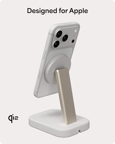 Mophie Wireless Charging Stand - Qi2-Certified, MagSafe Charger for iPhone - color: White, size: Charging Stand