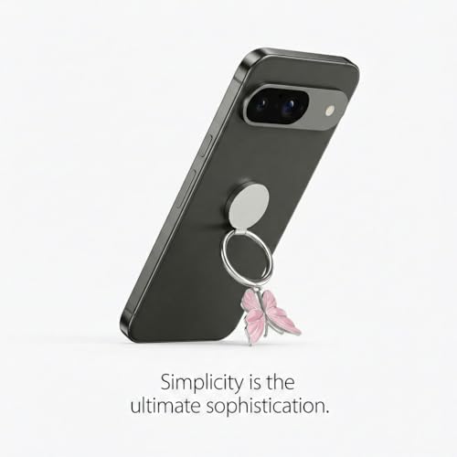 NXVX Butterfly Phone Ring Holder, Pink 360° Finger Grip & Kickstand - color: Pink Butterfly