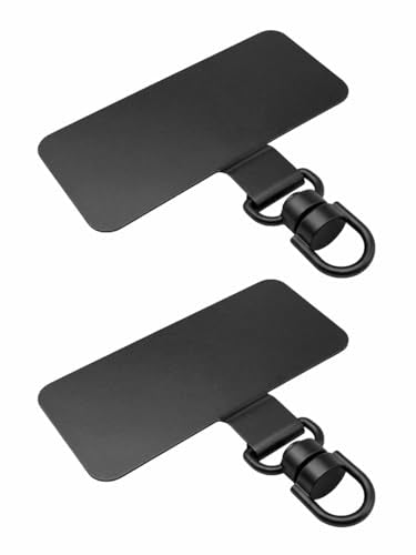 Universal Metal Phone Tether Tab, Heavy-duty Phone Lanyard Tab for Wrist&Crossbody Straps, Full-cover Phone Cases - color: Black-max