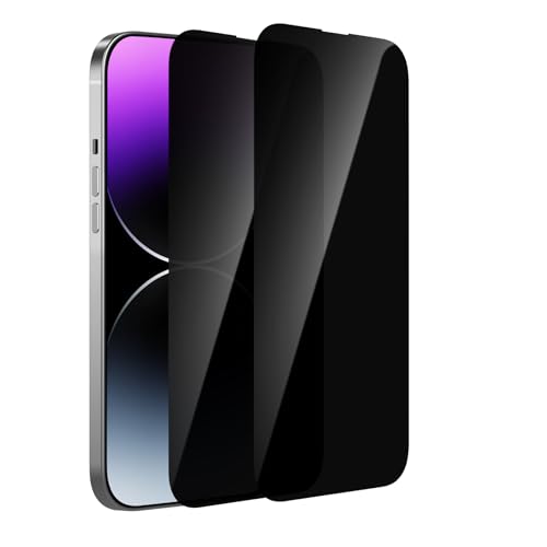 McgojoHi[2 Pack Privacy Screen Protector for iPhone 15 Pro Max 6.7-inch [Anti-Spy] Tempered Glass Film,Touch Sensitive/Anti Scratch/Fingerprint/Easy Install Bubble Free - color: iPhone 15 Pro Max