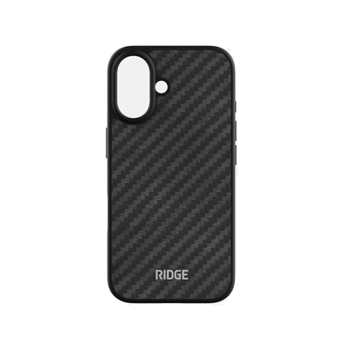 Ridge Case Compatible with iPhone 16 Plus - Compatible with MAGSAFE & Wireless Charging, Aluminum Control Buttons, Dual-Layer Construction, TPU Bumper with Drop Protection (Carbon) - color: Carbon, size: iPhone 16 Plus