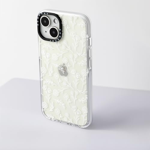 Dumkery Cute White Flowers Case Compatible with iPhone 13 Case, Clear Floral iPhone 14 Case with Aesthetic Pattern, Soft TPU Full Body Protection Shockproof Slim Cases Cover for Girls Women - size: iPhone 13/iPhone 14