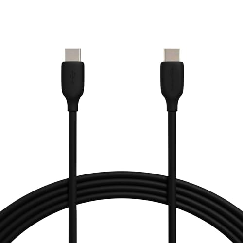 Amazon Basics USB-C to USB-C 2.0 Fast Charging Cable, 60W, 480Mbps Speed, USB-IF Certified, for Apple iPhone 16/15, iPad, Samsung Galaxy, Tablets, Laptops, 10 Foot, Black - color: Black, size: 10-Foot