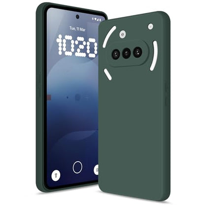 Silicone Case for Nothing Phone 3A, Green | Soft Silicone Silky Touch Easy Clean, Shockproof Slim Phone Cover, Upgraded Camera Protection, Anti-Scratch Microfiber Lining - color: Green, size: Nothing Phone 3A