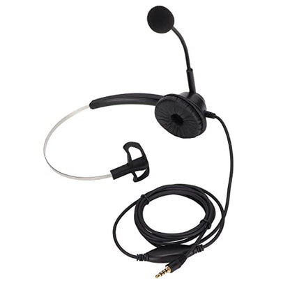 3.5mm Single Ear Call Center Headset with Noise Cancelling Microphone for VOIP Phones ABS Material Ultra Light Design for All Day Comfort