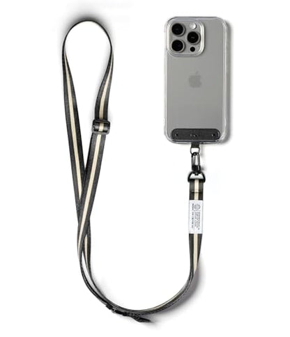 Ringke Holder Link Snap Hook Lanyard for Universal Cell Phone Case, Adjustable Crossbody Phone Lanyard - color: Sand Black