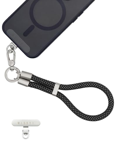 phone wrist strap, Adjustable Cell Phone Lanyard Strap for Case - color: Black