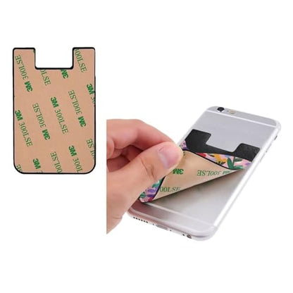 Hippie Red Card Holder Phone Wallet Floral Flower Adhesive Slim Credit Card Holder for Cell Phone and Phone Case Card Holder Stick on Wallets - color: Hippie Flowers