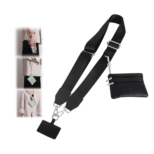 Clip and Go Strap for Phone with Wallet Crossbody - color: Black