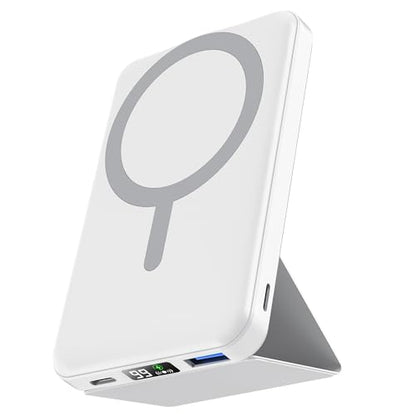 podoru for MagSafe Power Bank 10000 mAh, Foldable Magnetic Portable Charger - color: White