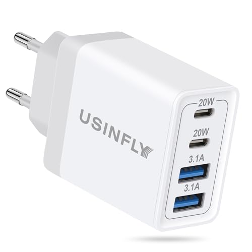 European Travel Plug Adapter, 40W 4-Port US to Europe EU USB C Wall Charger