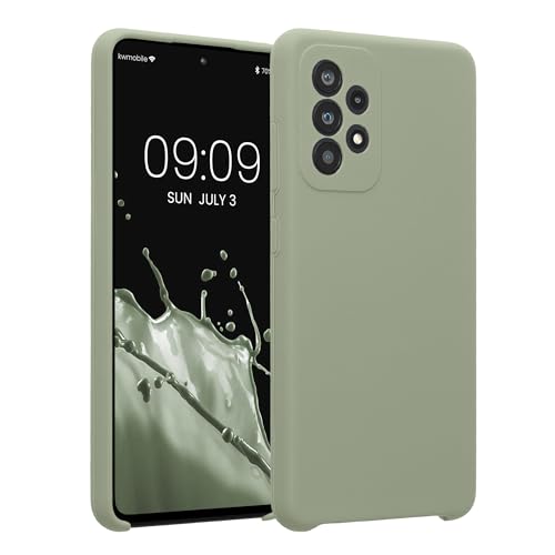 kwmobile Case Compatible with Samsung Galaxy A52 / A52 5G / A52s 5G Case - Slim TPU Silicone Phone Cover - Soft Touch Finish - Gray Green - color: gray green, size: Galaxy A52 / A52 5G / A52s 5G