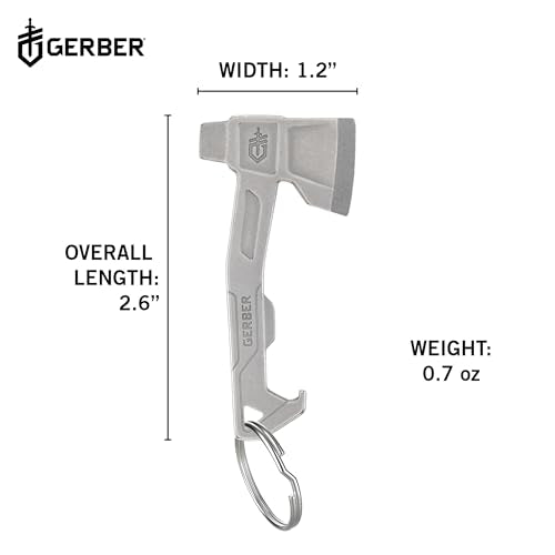 Gerber Hatchet 3-in-1 EDC Keychain Multitool, Bottle Opener, Silver - color: Silver