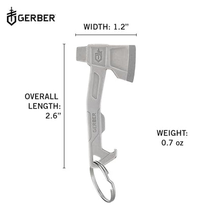Gerber Hatchet 3-in-1 EDC Keychain Multitool, Bottle Opener, Silver - color: Silver