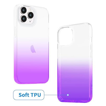 JJGoo Compatible with iPhone 14 Pro Case, Clear Soft Shockproof Protective Slim Thin Bumper Cover Transparent Phone Case, Gradient Purple - color: Gradient Purple