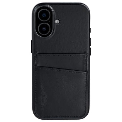Dockem Genuine Leather Card Case for iPhone 17 with Camera Control Button and Stitched-on Wallet with 2 Holder Slots (Black, M2GL) - color: Black, size: 17