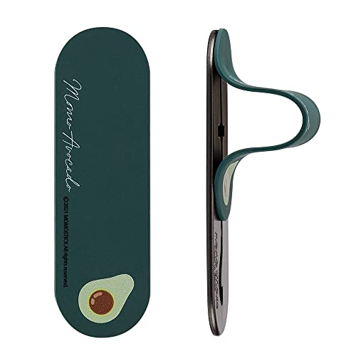 MOMO STICK Flatstick, Cell Phone Finger Grip Strap Holder for Hand, Cell Phone Stand, New Slim Finger Loop Selfie Grip Compatible with Most Smartphones -Avocado - color: Avocado