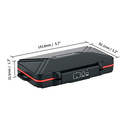 PROfezzion Memory Card Case for 6 CF/Cfast, 12 SD/SDXC/SDHC & 18 Micro SD - color: Black - 36 Slots