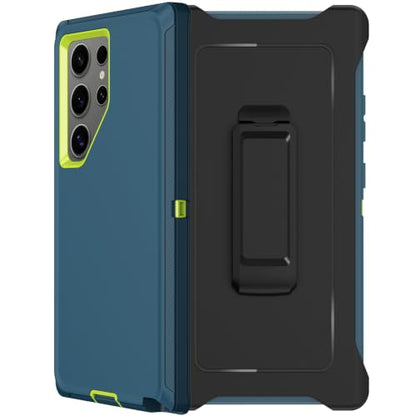 for Samsung Galaxy S24 Ultra Case with Belt Clip Holster, 2X Screen Protector, Heavy Duty Military Grade Full Body Shockproof Rugged Protective Cover for Samsung S24 Ultra 5G (Teal) - color: Teal