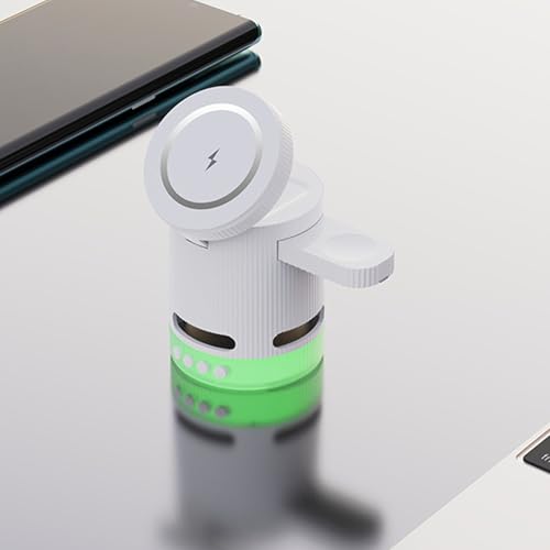 4 in 1 Magnetic Wireless Charging Station, with RGB Light Fast Efficient Charger for Phone Watch Earbuds