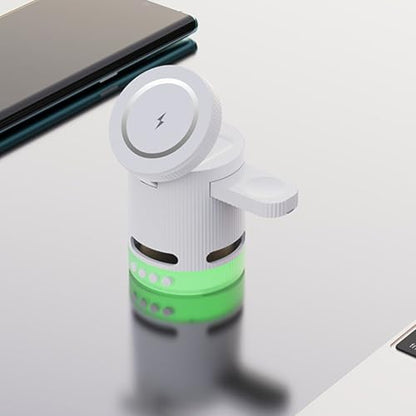 4 in 1 Magnetic Wireless Charging Station, with RGB Light Fast Efficient Charger for Phone Watch Earbuds