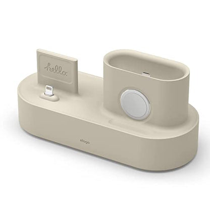 elago 3 in 1 Charging Station for iPhone, AirPods, AirPods Pro, Apple Watch - color: Classic White