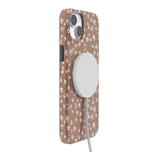 Casely iPhone 14 Plus Case | Mocha Meadow | Tiny Flowers | Compatible with MagSafe | Classic Ultra Slim Design - color: Mocha Meadow | Tiny Flowers