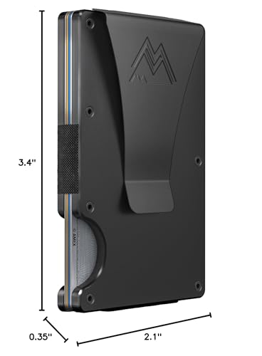 Mountain Voyage Minimalist Wallet for Men - Slim RFID Wallet, Scratch Resistant, Credit Card Holder & Money Clip, Easily Removable Money & Cards (Black Titanium) - color: Black Titanium