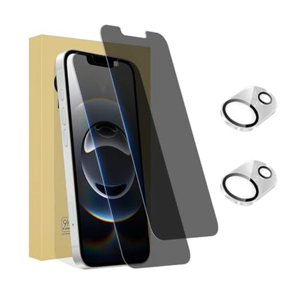 2+2 Pack for iPhone 16E Privacy Screen Protector – Anti-Spy Tempered Glass & Camera Lens Cover, Military-Grade 9H Hardness, Anti-Scratch, Flawless Fit Tray