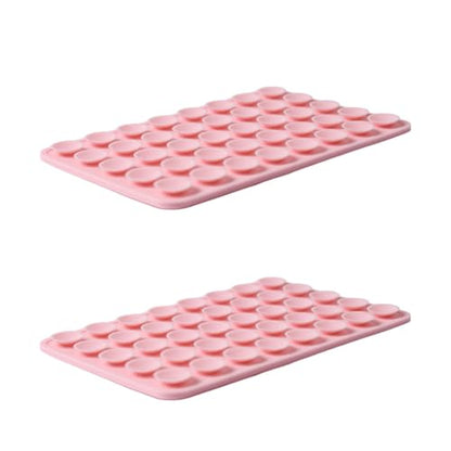 10 Pieces Suction Phone Case Mount, Phone Stand for Mirror Glass, Silicone Double Sided Suction Cup Mirror Phone Stand for Wall Tiles, Mirror, Transparent Shells, Metal Surface (Pink)