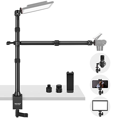 NEEWER TL253A+DS001 Table Camera Tripod with 2 Telescopic Arms