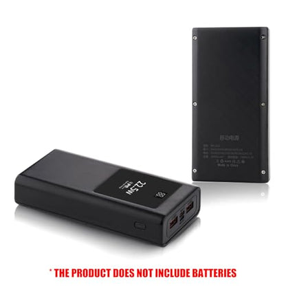 PD22.5W Polymers Charging Case Mobile Power Supply Enclosure Case Led Display Aluminum Alloy Shell Replaceable Battery Chargers - color: Black