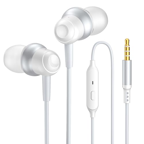 Wired Earbuds with Microphone, In-ear Headphones Wired with Stereo Sound,Noise Isolating Cord Headphones with Mic,Lightweight 3.5mm Earphones Corded for Laptops,Tablets,MP3 and Other 3.5mm Devices