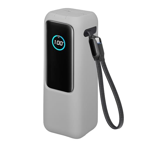 kwmobile Case Compatible with Anker Power Bank 25000mAh (A1695H11) - Portable Powerbank Cover - External Battery Charger Bag, Shockproof - Grey - color: grey