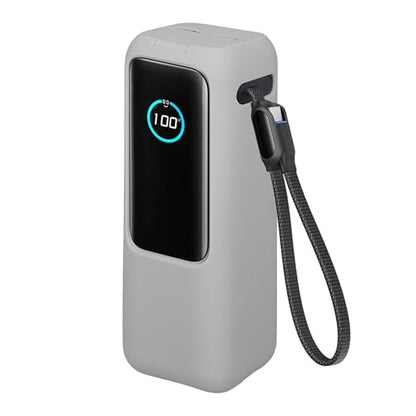 kwmobile Case Compatible with Anker Power Bank 25000mAh (A1695H11) - Portable Powerbank Cover - External Battery Charger Bag, Shockproof - Grey - color: grey