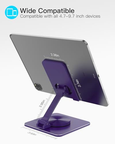 Adjustable Phone & Tablet Stand, Fits 4–9.7in Devices, Purple - color: Purple