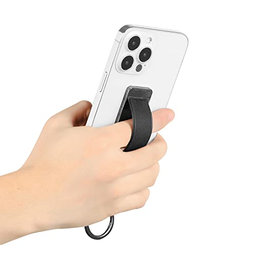 Phone Grip，Love Handle Phone Grip，Phone Grips for Back of Phone，Phone Finger Holder，Phone Accessories Grip，Phone Kickstand，Phone Loop Strap with Most Smartphones (Black) - color: Black