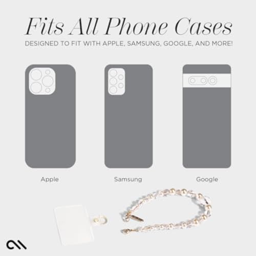 Case-Mate Phone Charm Wrist Strap with Pearls and Crystals - Crystal Pearl | Detachable Anti-Theft Phone Strap - Hands-Free iPhone Wrist Strap for Women - Phone Chain Wristlet for Galaxy, Pixel & More - color: Crystal Pearl