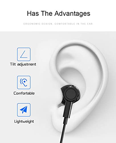 BENEWY in-Ear Headphones, 3.5mm Earphones Wired Earbuds with Microphone - color: Black