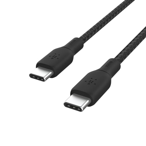 Belkin USB C to C 100W Braided Cable, 6.6ft, iPhone Charger Cord