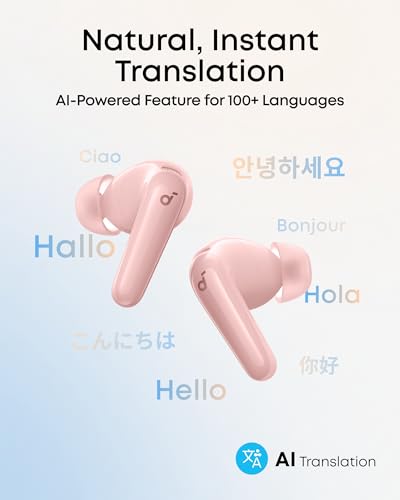 Soundcore P31i by Anker Translation Earbuds with Real-Time Adaptive ANC - color: Pink
