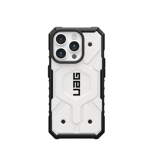 URBAN ARMOR GEAR UAG [Updated Ver] Compatible with iPhone 15 Pro Case 6.1" Pathfinder White Built-in Magnet Compatible with MagSafe Charging Rugged Military Grade Dropproof Protective Cover - color: White